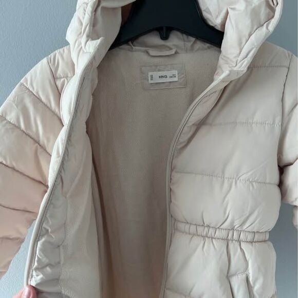 Girls Mango Winter Coat Size 8 Beige - Picture 5 of 6